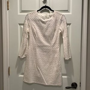 White eyelet dress.